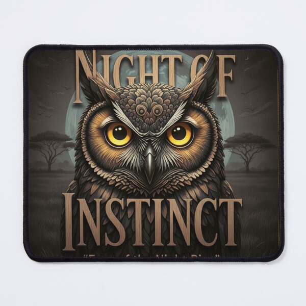 Item preview, Fierce Owl Instinct Art Eyes of Night Rise, Mythic Woodcut designed and sold by SavannaStrikes.