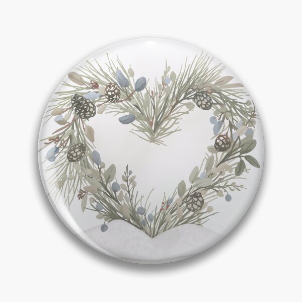 Artikelvorschau, Winter Green Heart Wreath entworfen und verkauft von InkoraStudios.