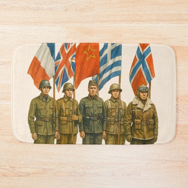 Item preview, WW2 Military Uniforms France UK USSR Greece Norway designed and sold by Retr0Tshirts.