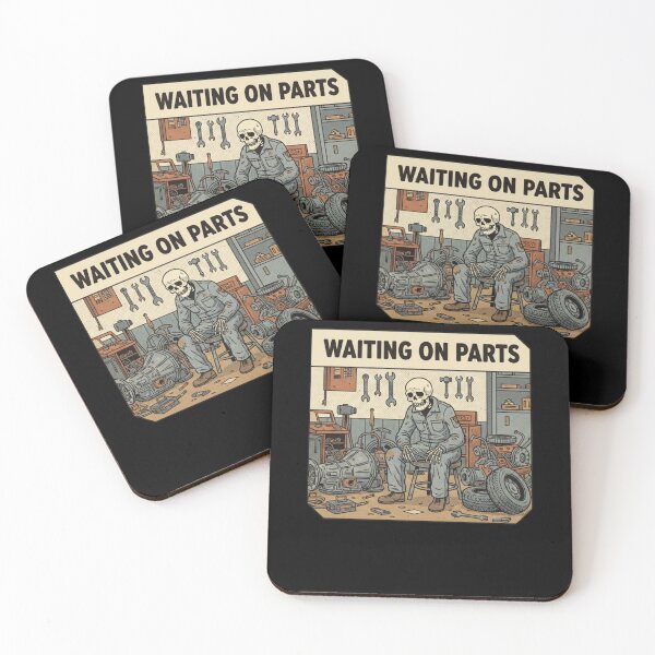 Item preview, Waiting On Parts Funny Skeleton Mechanic Design designed and sold by FreshVibe Prints.