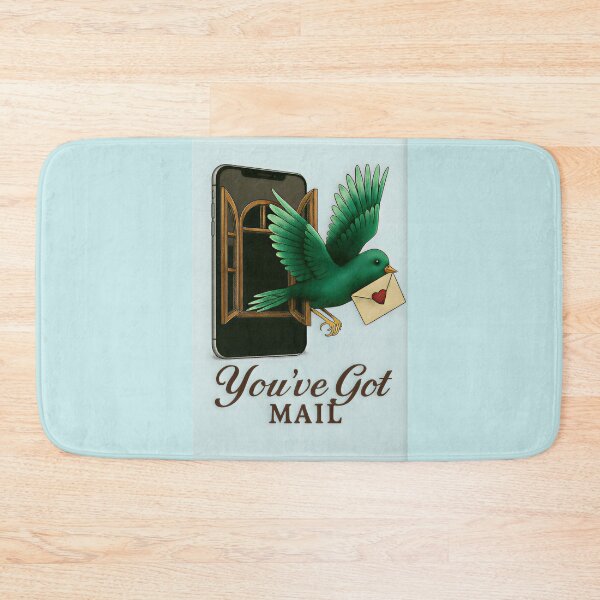 Item preview, You've Got Mail - Green Bird Delivering Love Letter from Phone Screen designed and sold by SammyMorry.