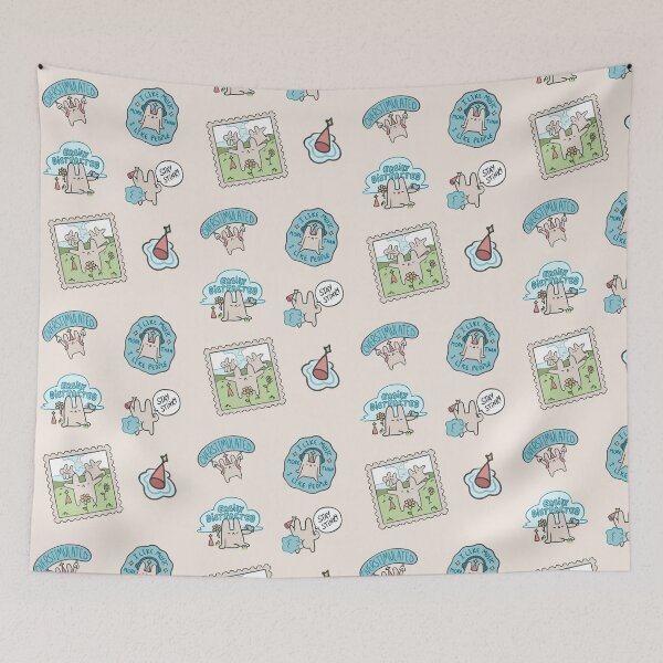 Item preview, Cute Bunny Pattern – Pastel Cartoon Characters & Sticker-Style Design designed and sold by brolart.