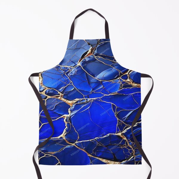 Item preview, Drawing of blue and gold kintsugi pattern designed and sold by NivyasArtistry.