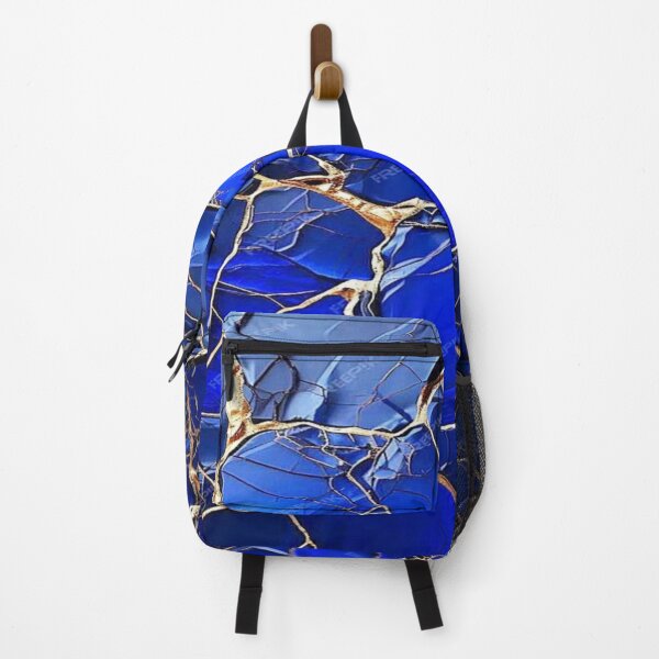 Item preview, Drawing of blue and gold kintsugi pattern designed and sold by NivyasArtistry.