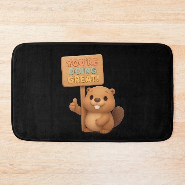 Item preview, Cute Cheerful Beaver Encouragement - You're Doing Great| Motivational Uplifing Art designed and sold by Moons Studio.