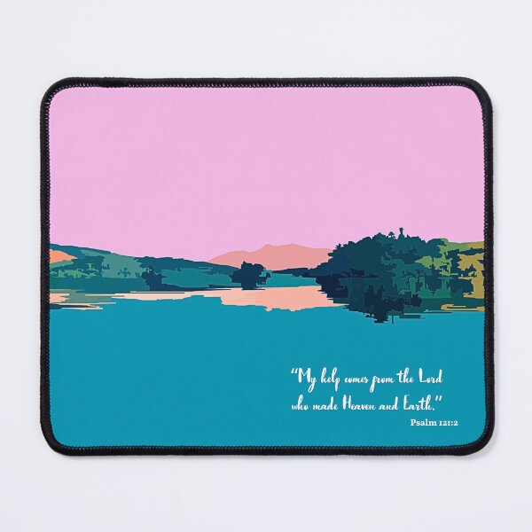 Item preview, Pink Mountain with Psalm 121 designed and sold by AbideInMeGifts.