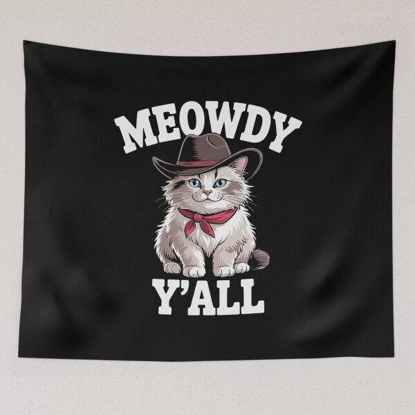 Item preview, Meowdy Y'all Funny Cowboy Cat Western Hat Howdy Meme Pun  designed and sold by KotexTemu.