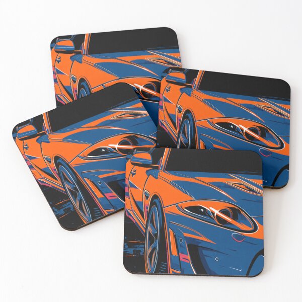 Item preview, Bold Neon Sports Car Illustration – Retro Racing T-Shirt Design | Vibrant Blue & Orange Automotive Art designed and sold by Flair-Fashion.