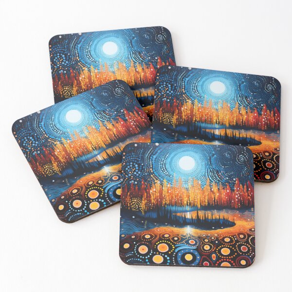 Item preview, Aboriginal Inspired Dot Art - Moonlight designed and sold by GrinGalore.