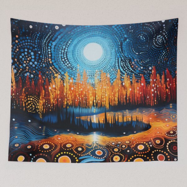 Item preview, Aboriginal Inspired Dot Art - Moonlight designed and sold by GrinGalore.