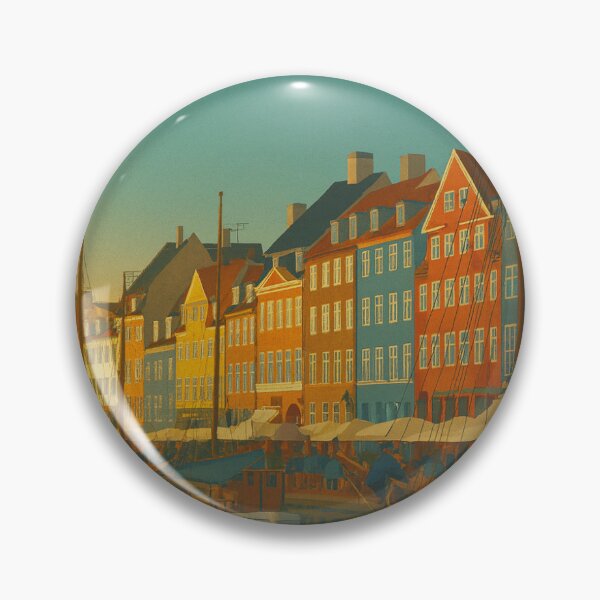 Item preview, Copenhagen Souvenir - Nyhavn Retro Art Illustration designed and sold by Souvenir-Travel.