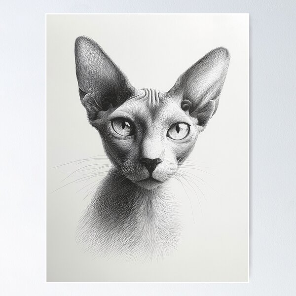 Item preview, Detailed Sphynx Cat Portrait designed and sold by lautir.