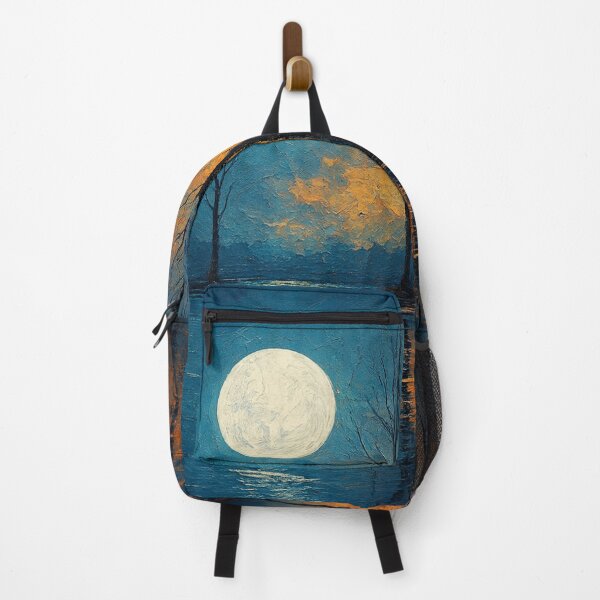 Item preview, Moonlit Reflections - Bare Trees Over Fiery Horizon designed and sold by Joey Santiago.