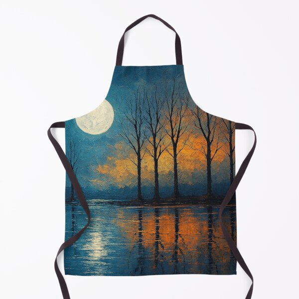 Item preview, Moonlit Reflections - Bare Trees Over Fiery Horizon designed and sold by Joey Santiago.
