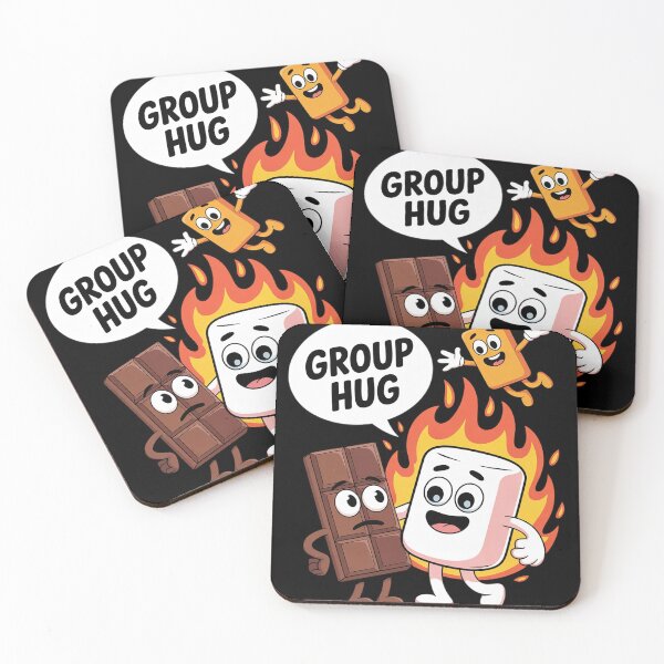 Artikelvorschau, Lustige Gruppenumarmung beim Marshmallow-Rösten am Lagerfeuer (Smores) entworfen und verkauft von NailMolisa.