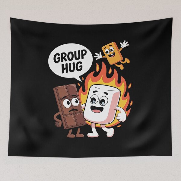Item preview, Funny Group Hug Roasting Marshmallow Camping Campfire Smores  designed and sold by NailMolisa.