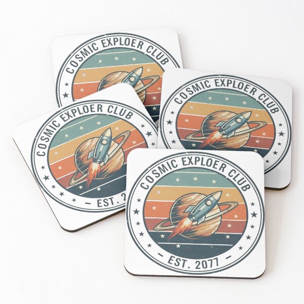 Item preview, Cosmic Explorer Club Est. 2077 - Vintage Rocket Badge designed and sold by DoodleDesign33.