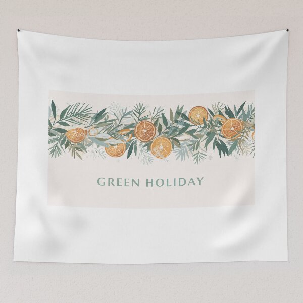 Item preview, Green Holiday Botanical Garland designed and sold by InkoraStudios.
