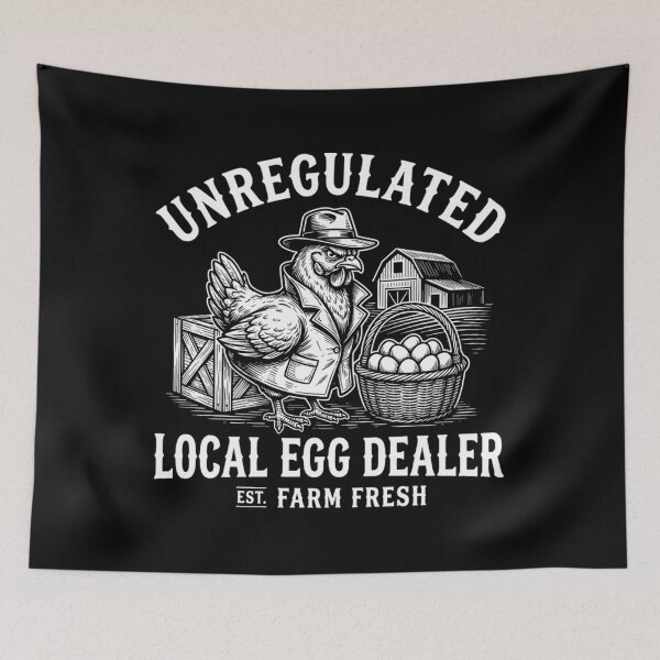 Item preview, Unregulated Local Egg Dealer Funny Chicken designed and sold by Mason-Pride.