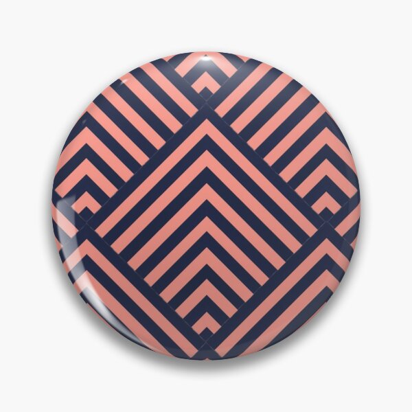 Item preview, Navy Peach Art Deco Geo Digital Design - Eye Bugging Effect designed and sold by Licorice Moon.