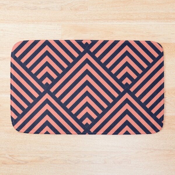 Item preview, Navy Peach Art Deco Geo Digital Design - Eye Bugging Effect designed and sold by Licorice Moon.