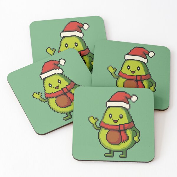 Item preview, Christmas Avocado Pixel Art Waving - Retro Avocado Santa Claus Design designed and sold by charlypicazo.