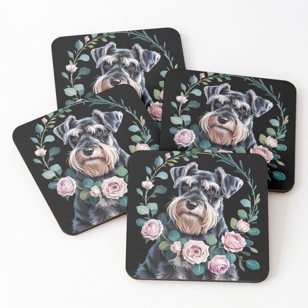 Item preview, Miniature Schnauzer Dog With Flowers Pastel Floral Men Women Girls Kids  designed and sold by MarryIsMonth.