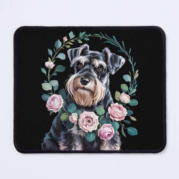 Item preview, Miniature Schnauzer Dog With Flowers Pastel Floral Men Women Girls Kids designed and sold by MarryIsMonth.