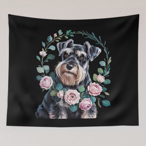 Item preview, Miniature Schnauzer Dog With Flowers Pastel Floral Men Women Girls Kids  designed and sold by MarryIsMonth.