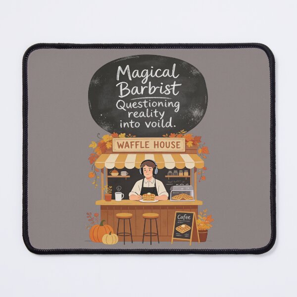 Item preview, Cozy Autumn Waffle House Lo-Fi Illustration | Magical Chef Questioning Reality Chalkboard Art designed and sold by Cherrydora.