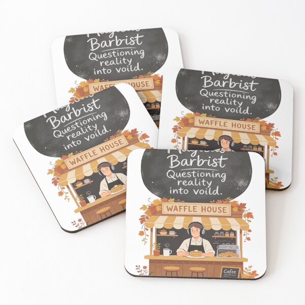 Item preview, Cozy Autumn Waffle House Lo-Fi Illustration | Magical Chef Questioning Reality Chalkboard Art designed and sold by Cherrydora.