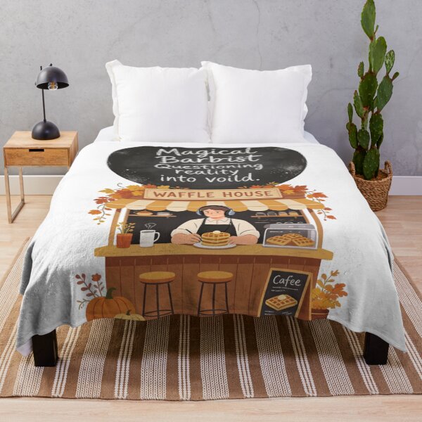 Item preview, Cozy Autumn Waffle House Lo-Fi Illustration | Magical Chef Questioning Reality Chalkboard Art designed and sold by Cherrydora.