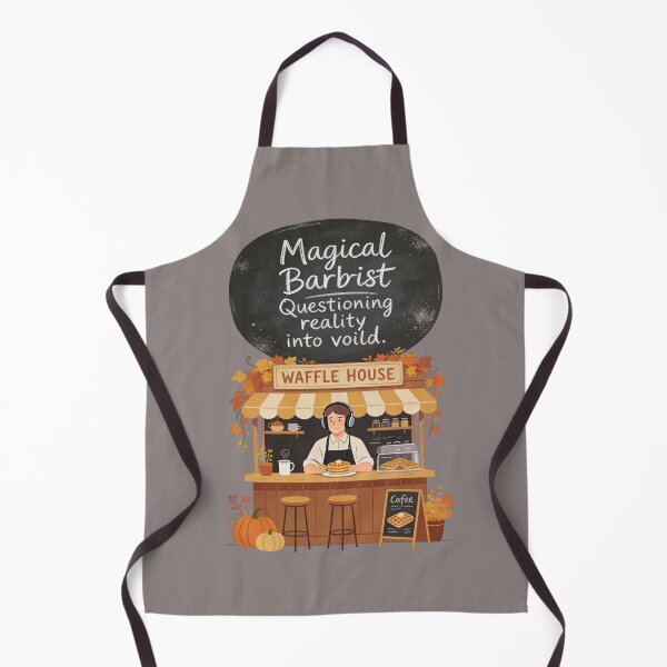 Item preview, Cozy Autumn Waffle House Lo-Fi Illustration | Magical Chef Questioning Reality Chalkboard Art designed and sold by Cherrydora.