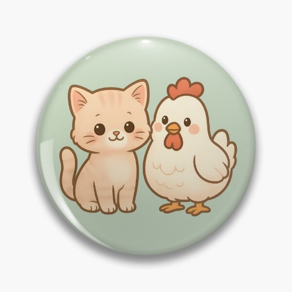 Item preview, Cute Kitten and Chicken Friends designed and sold by BloomOfDesign.
