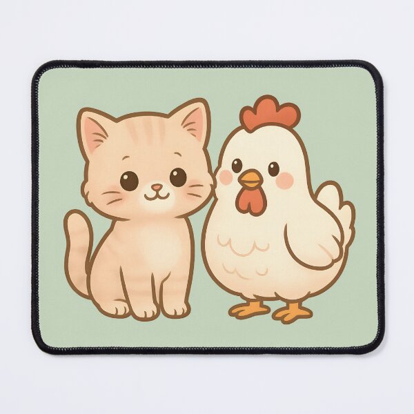 Item preview, Cute Kitten and Chicken Friends designed and sold by BloomOfDesign.