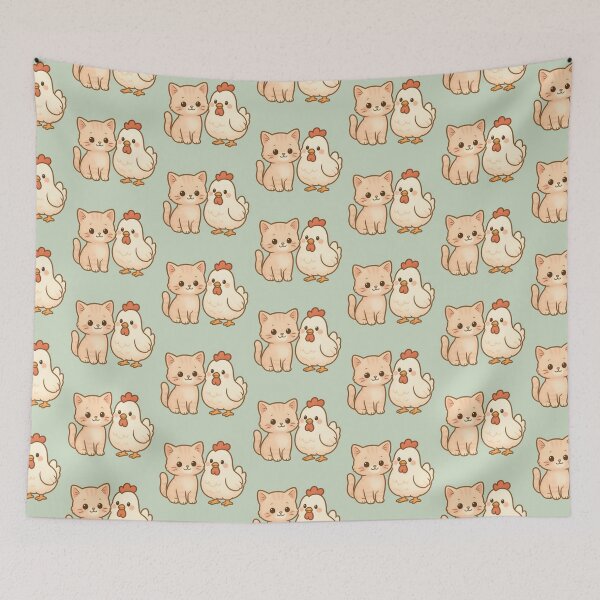 Item preview, Cute Kitten and Chicken Friends designed and sold by BloomOfDesign.