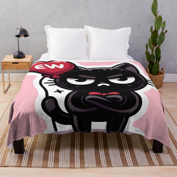 Item preview, Grumpy Black Cat Holding Ew Heart Balloon designed and sold by oynipshop.