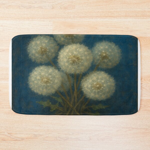 Item preview, Airy Bouquet – Dandelion Floral Art in Ultramarine Blue designed and sold by ggstcraft.
