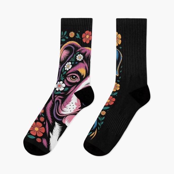 Item preview, Pitbull Floral Dog Lover Flower Art Pitbull Mom Dad  designed and sold by FadeOfThrone.
