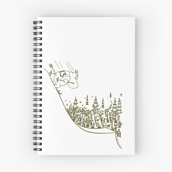 Item preview, MOOM0648 - Olive Moomintroll Skiing Down Slope Winter Sports Games designed and sold by MoominStore.