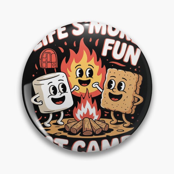Artikelvorschau, Lustige S'mores beim Camping am Lagerfeuer – Marshmallow-Spaß entworfen und verkauft von NailMolisa.