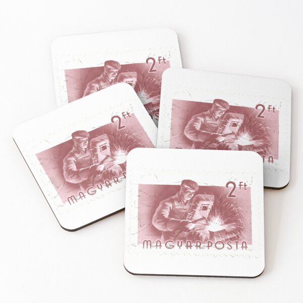 Item preview, Magyar Hungary Worker Red Vintage Postage Stamp designed and sold by red-amber65.