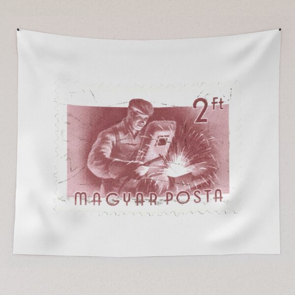 Item preview, Magyar Hungary Worker Red Vintage Postage Stamp designed and sold by red-amber65.