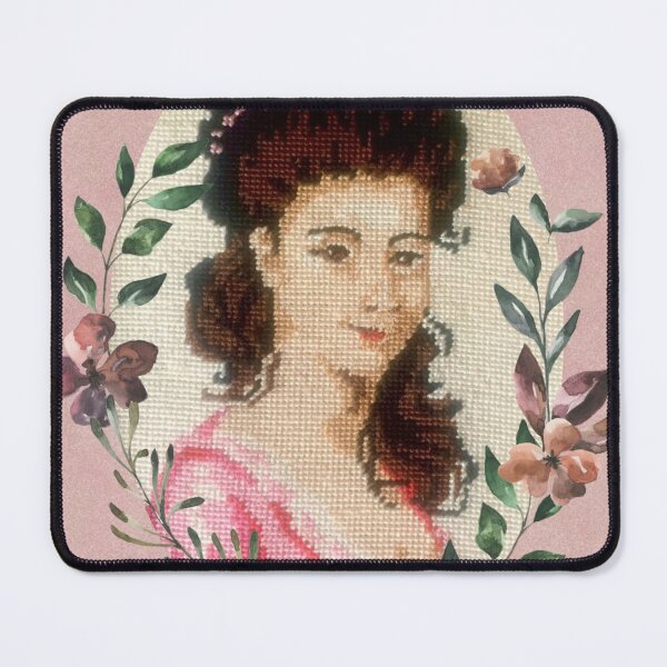 Item preview, Pink Lady Bust Vintage Duncan Girl Oval Floral designed and sold by Licorice Moon.