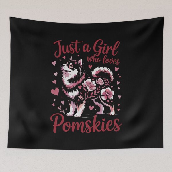 Item preview, Pomsky Just A Girl Who Loves Pomskies Dog Flower Cute Floral  designed and sold by MarryIsMonth.