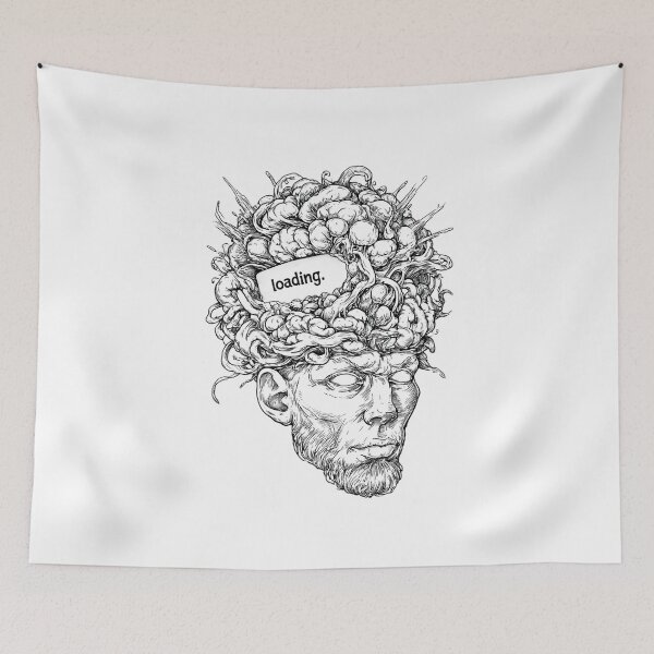 Item preview, Mind Loading Funny tattoo style artwork  designed and sold by PigmalionArt.