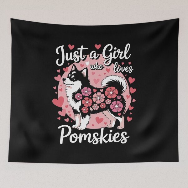 Item preview, Pomsky Just A Girl Who Loves Pomskies Dog Flower Cute Floral13  designed and sold by FadeOfThrone.