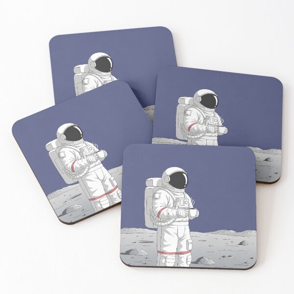 Item preview, Astronaut Collision19 Drinking Coffee on the Moon – Minimalist Space Art designed and sold by Collision19.