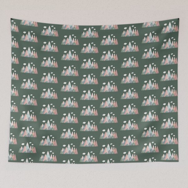 Item preview, Pastel Mountains on Dark Green designed and sold by KSimpson838.