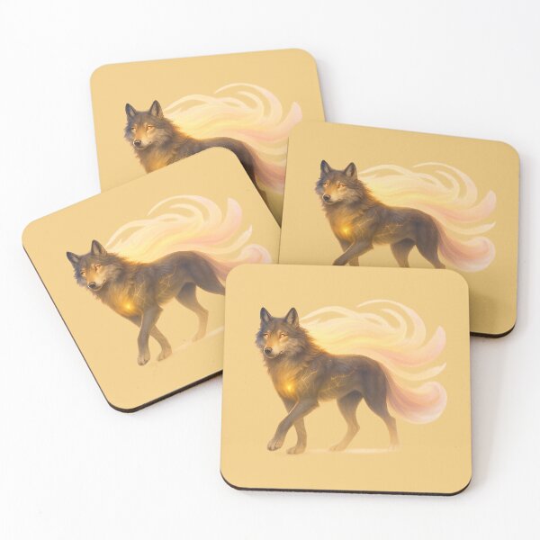 Item preview, ✦ Luminark Wolf — Dawnflare Guide ✦ - Solar Dawn Gold — #F2C879 designed and sold by WheelieGdArt.